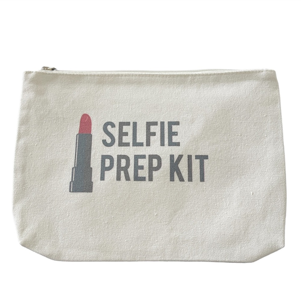 Off White Selfie Prep Kit Canvas Makeup Bag